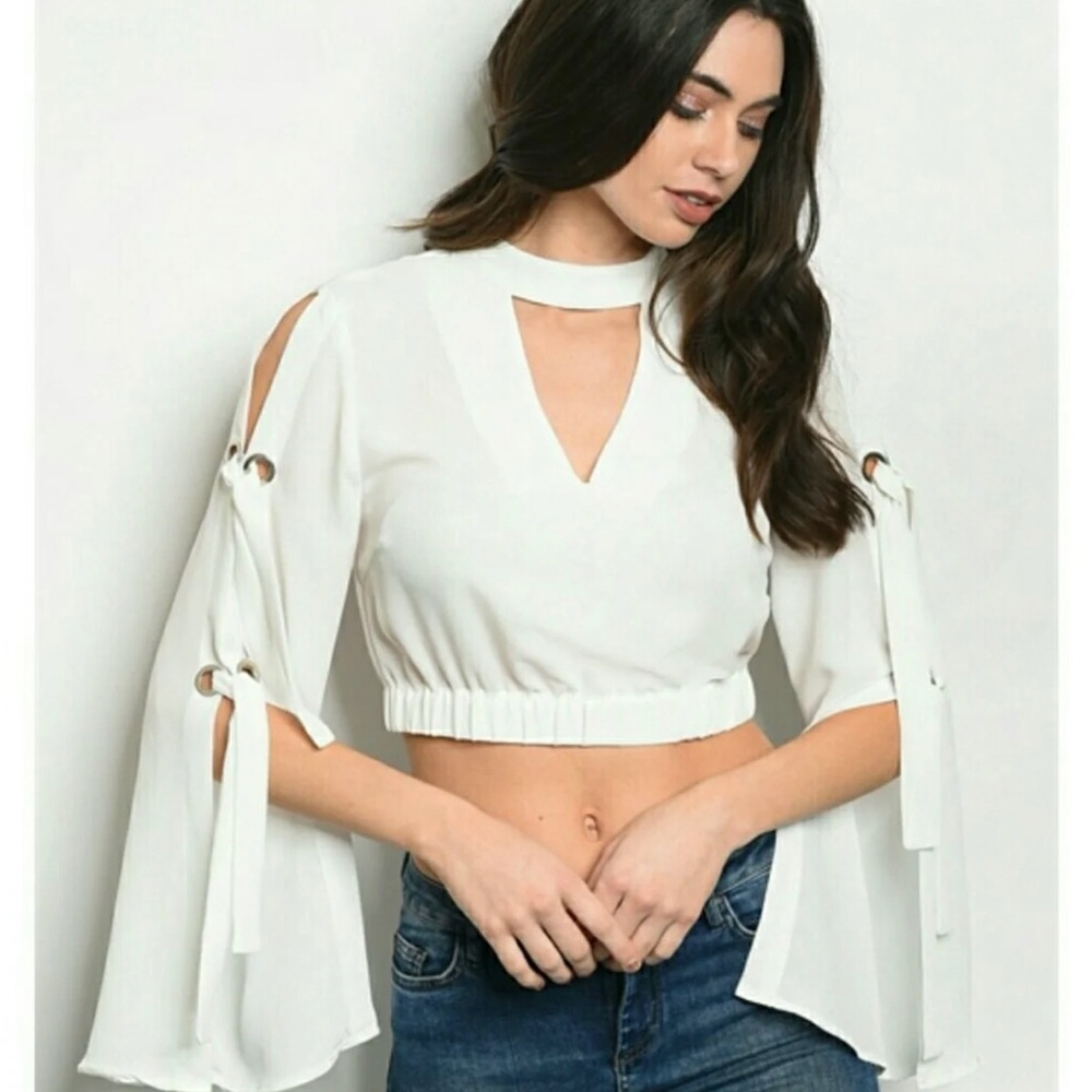 Bell Sleeve Crop Top
